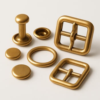 Pirinç donanım seti: tokalar, perçinler ve halkalar