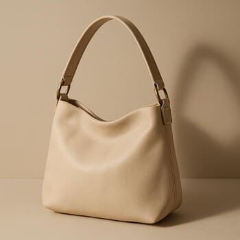 Şehir omuz çantası — açık ton, yumuşak gölge