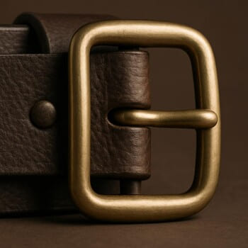 Pirinç tokalı kemer — yakın plan