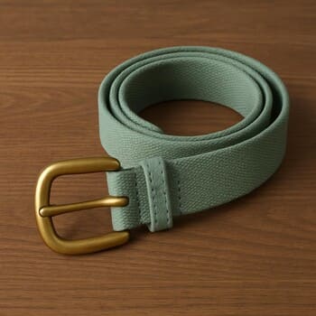 Celadon ve pirinç donanım — kemer yakın plan