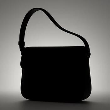 Yumuşak ışıkta omuz çantası silüeti, dar kadraj