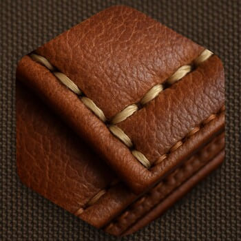 Hex kesitte cüzdan dikişi — makro