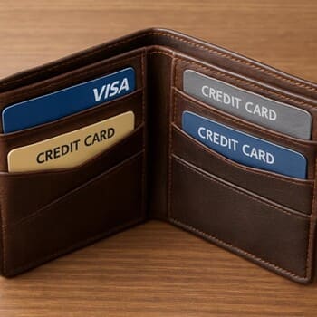 Kart gözlü cüzdan — açık durumda